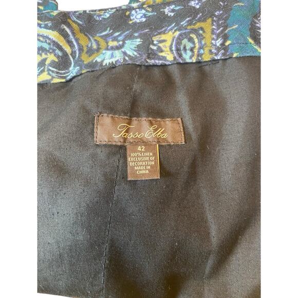 Tasso Elba Men's Linen Paisley Floral Chino Shorts Size 42 Multicolor Vacation - Picture 9 of 14